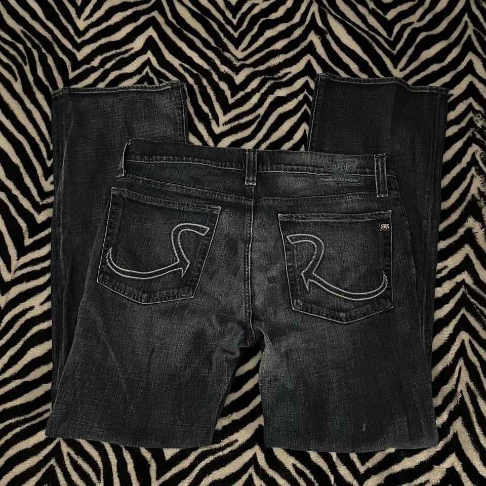 Rock and Republic Men's Navy and White Jeans
