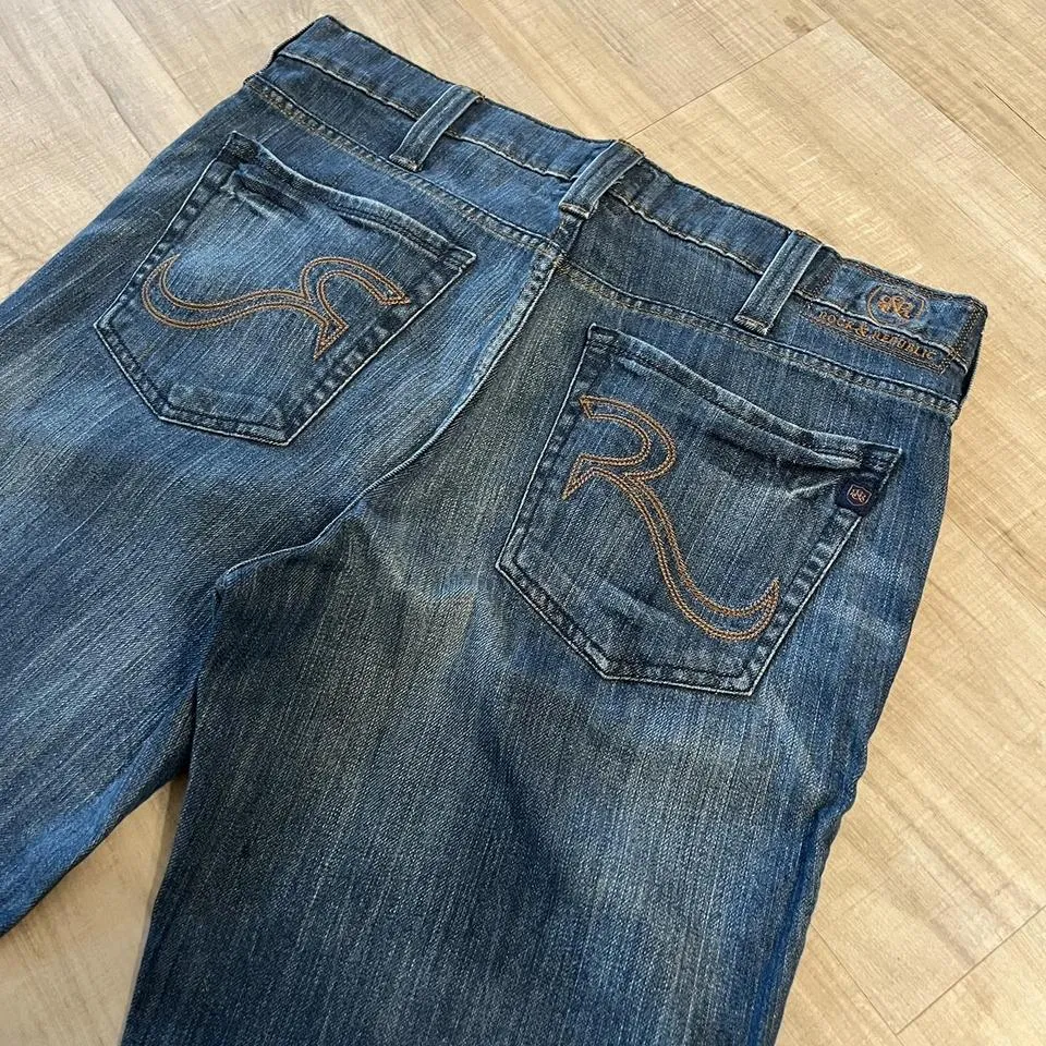Rock and Republic Men's Navy and Orange Jeans