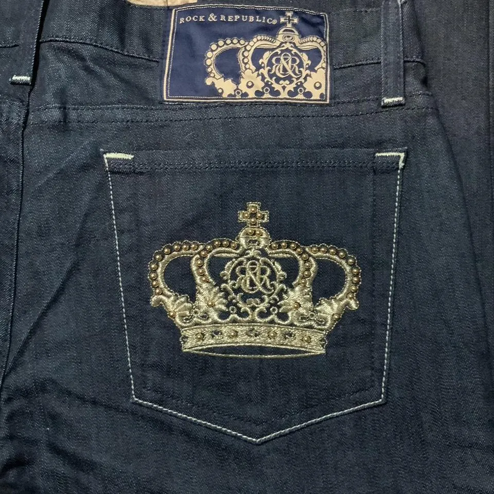 Rock and Republic Men's Navy and Gold Jeans