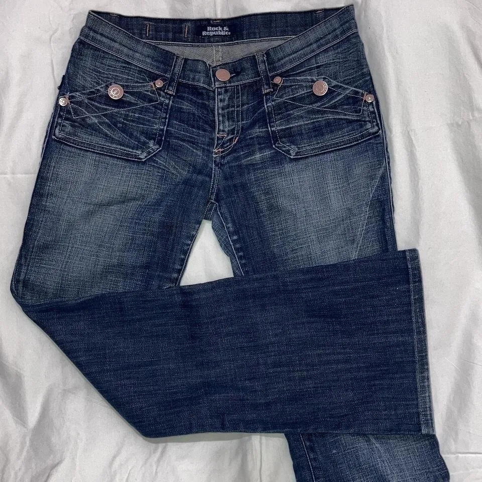 Rock and Republic Men's Navy and Pink Jeans