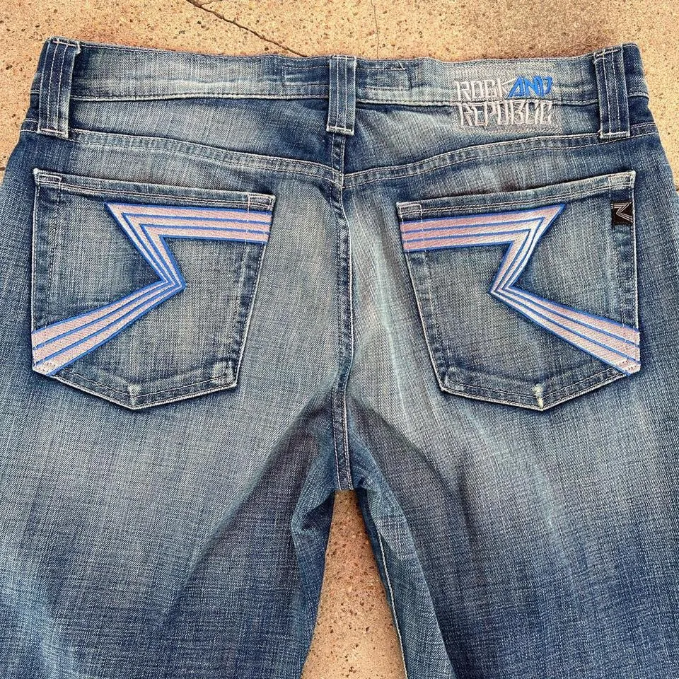 Rock and Republic Men's Silver and Blue Jeans