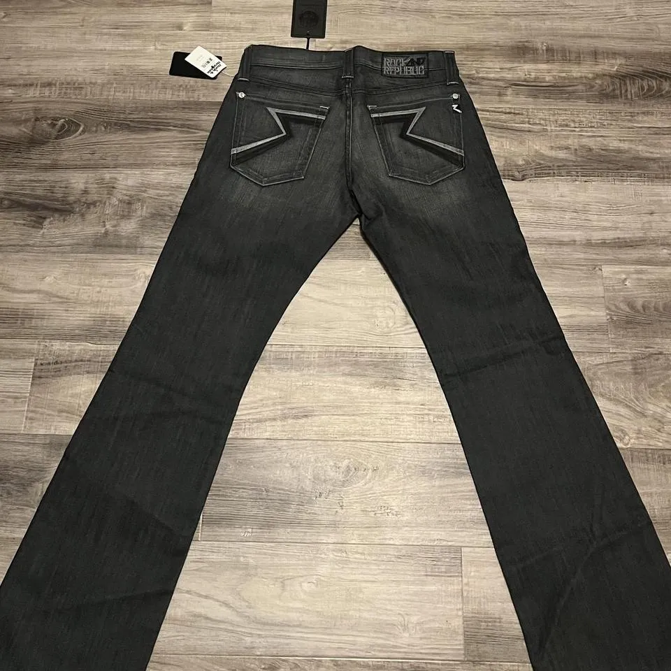 Rock and Republic Men's Black and Grey Jeans