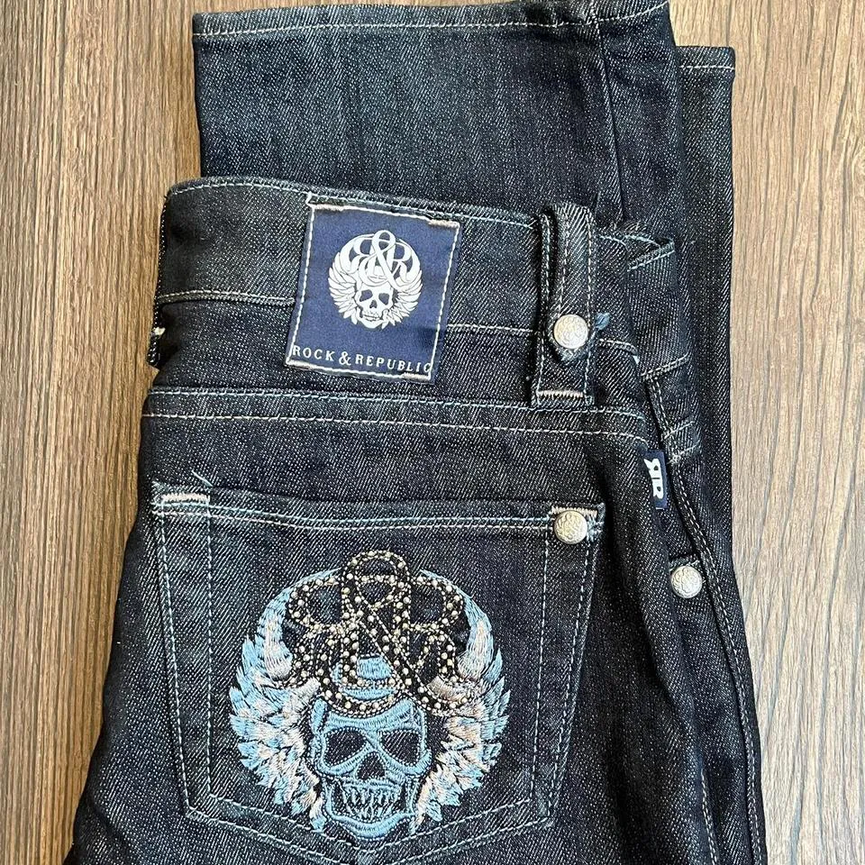 Rock and Republic Men's Navy and Silver Jeans
