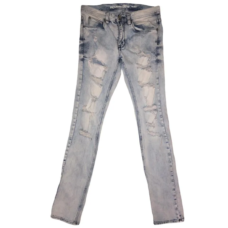 Rogue Territory Men's Blue and White Jeans