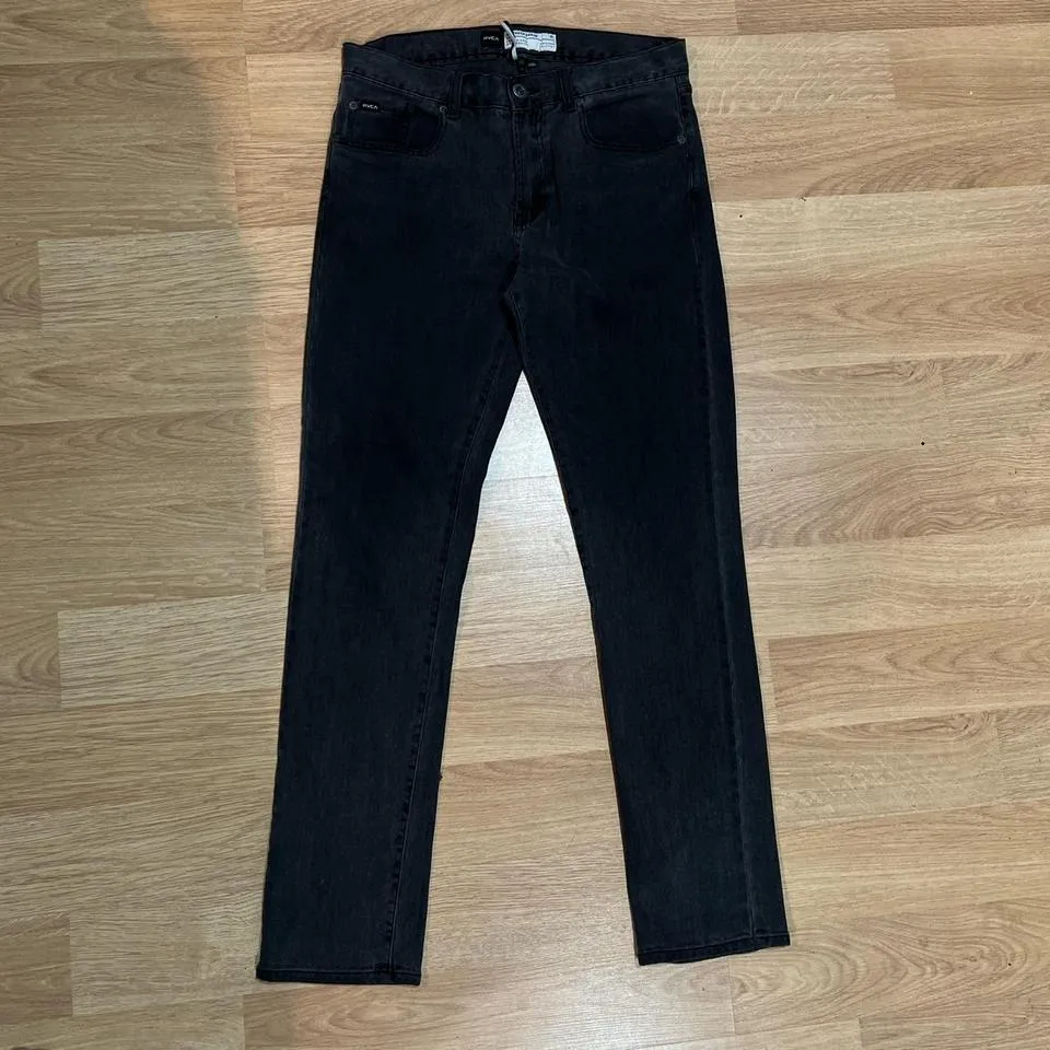 RVCA Men's Black and Grey Jeans