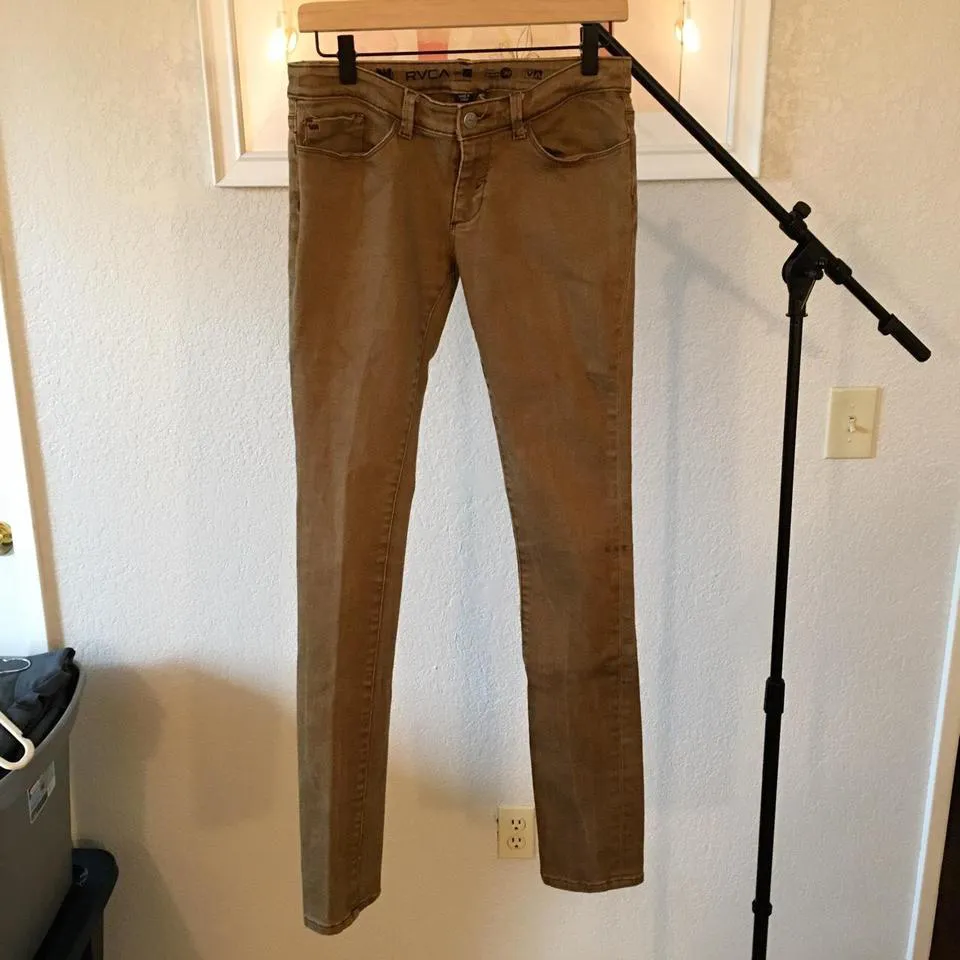 RVCA Men's Brown and Khaki Jeans