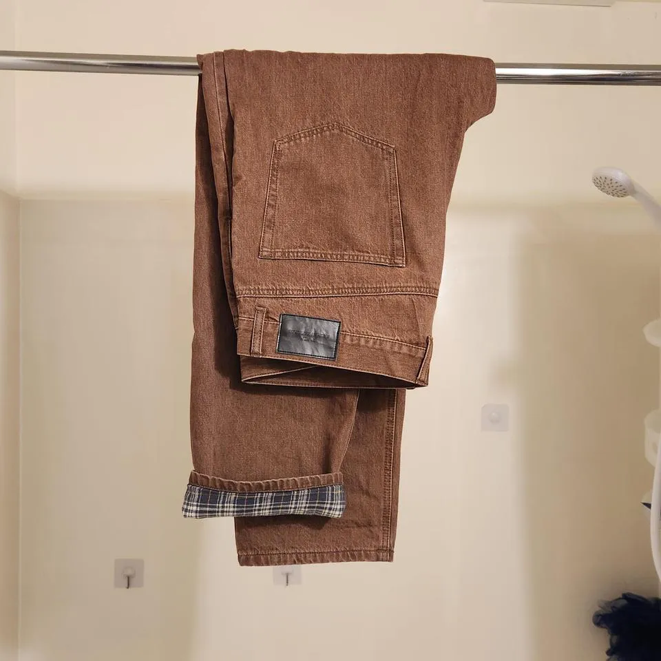 RVCA Men's Brown and Navy Jeans