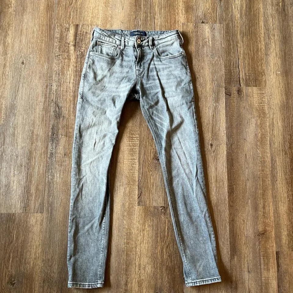 Scotch & Soda Men's Grey and Blue Jeans