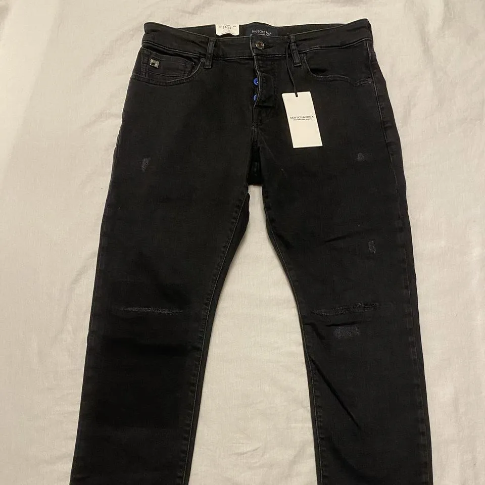 Scotch & Soda Men's Black and Blue Jeans
