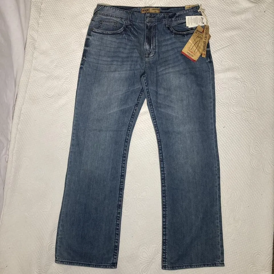 Seven7 Men's Blue and Navy Jeans