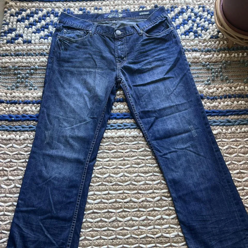 Seven7 Men's Navy and Black Jeans
