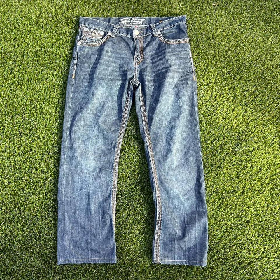 Seven7 Men's Blue and Navy Jeans