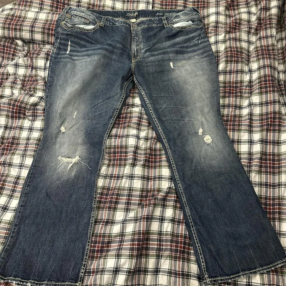 Silver Jeans Co. Men's Blue and White Jeans