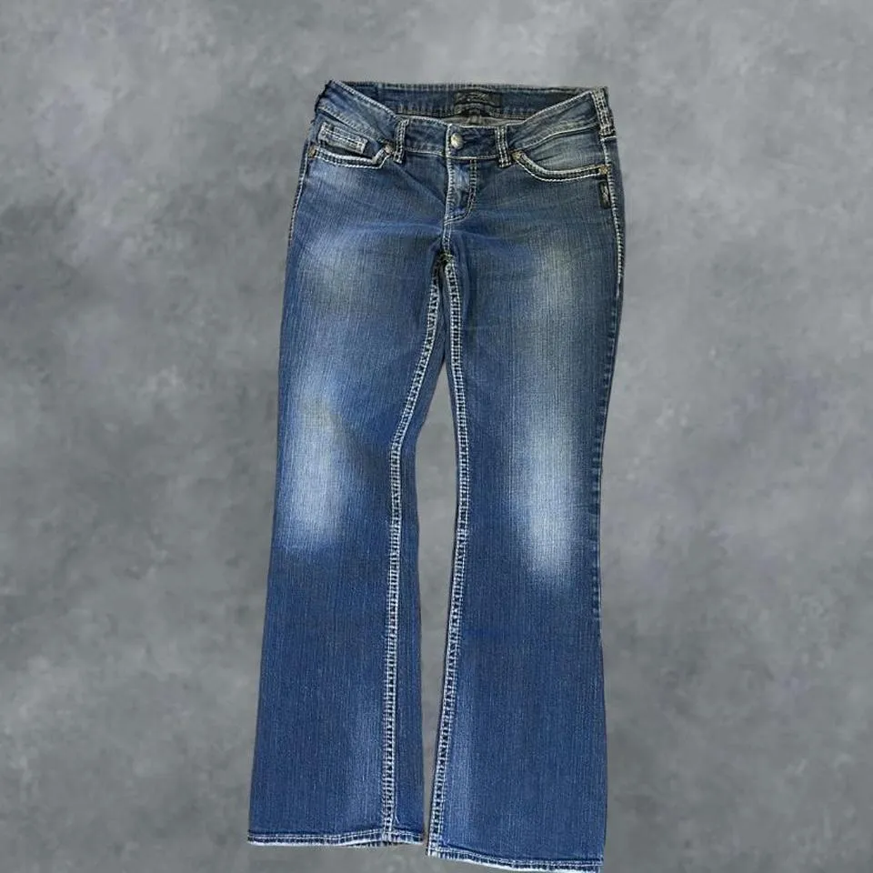 Silver Jeans Co. Men's Navy and Orange Jeans