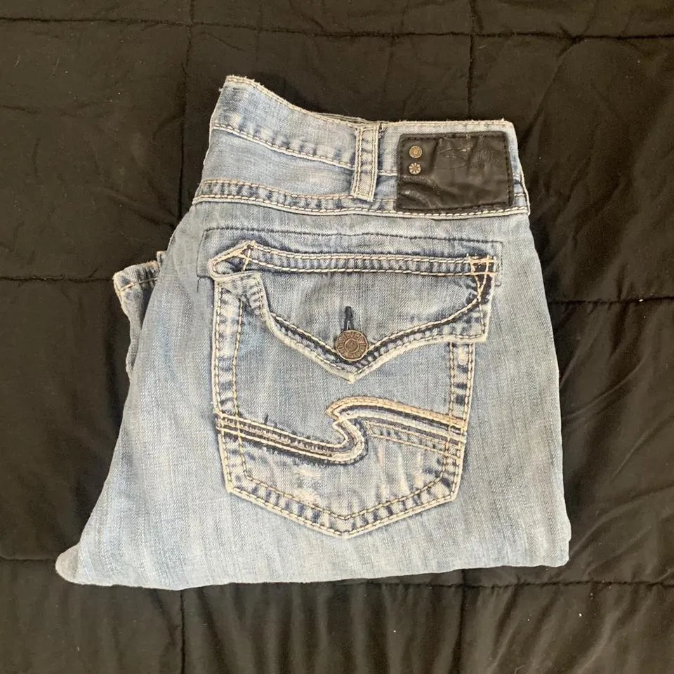 Silver Jeans Co. Men's White and Blue Jeans
