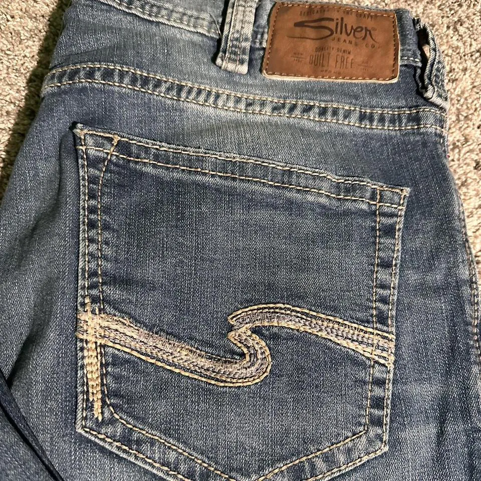 Silver Jeans Co. Men's Blue and Grey Jeans