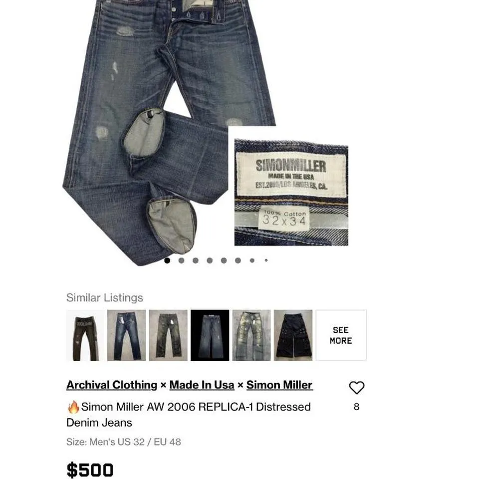 Simon Miller Men's Navy Jeans