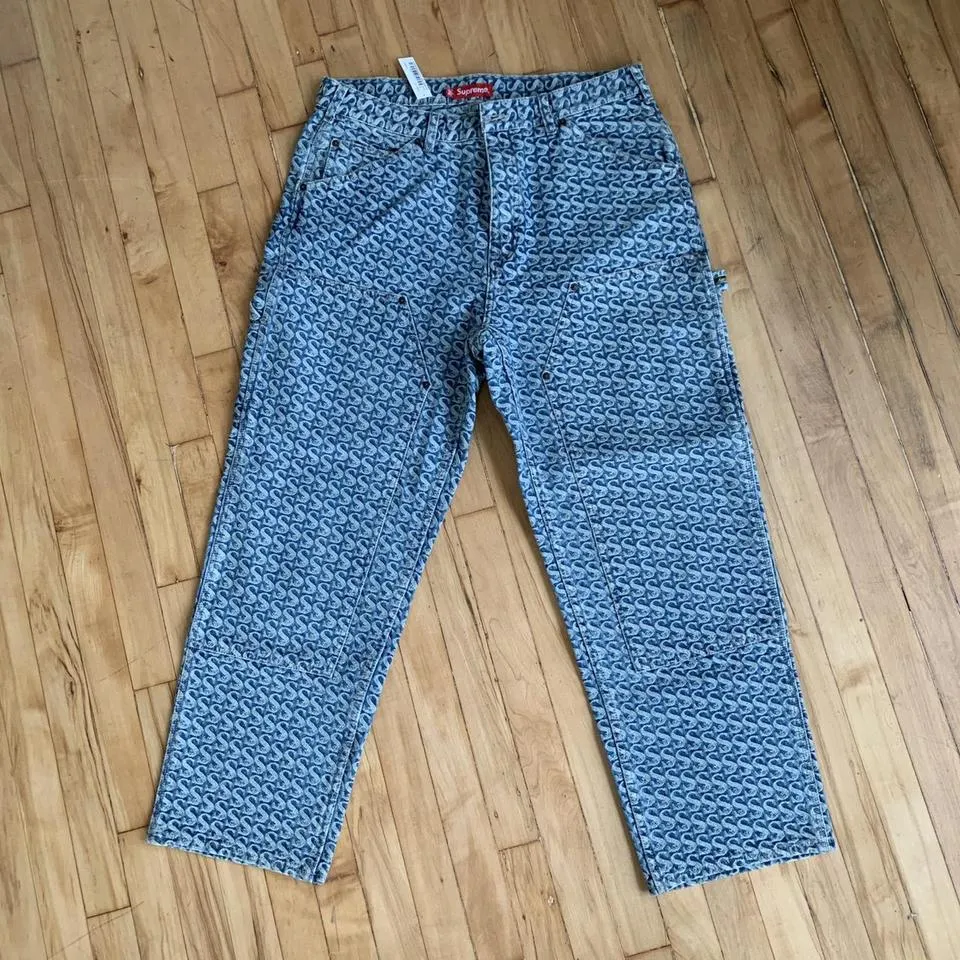 Supreme Men's Blue and White Jeans