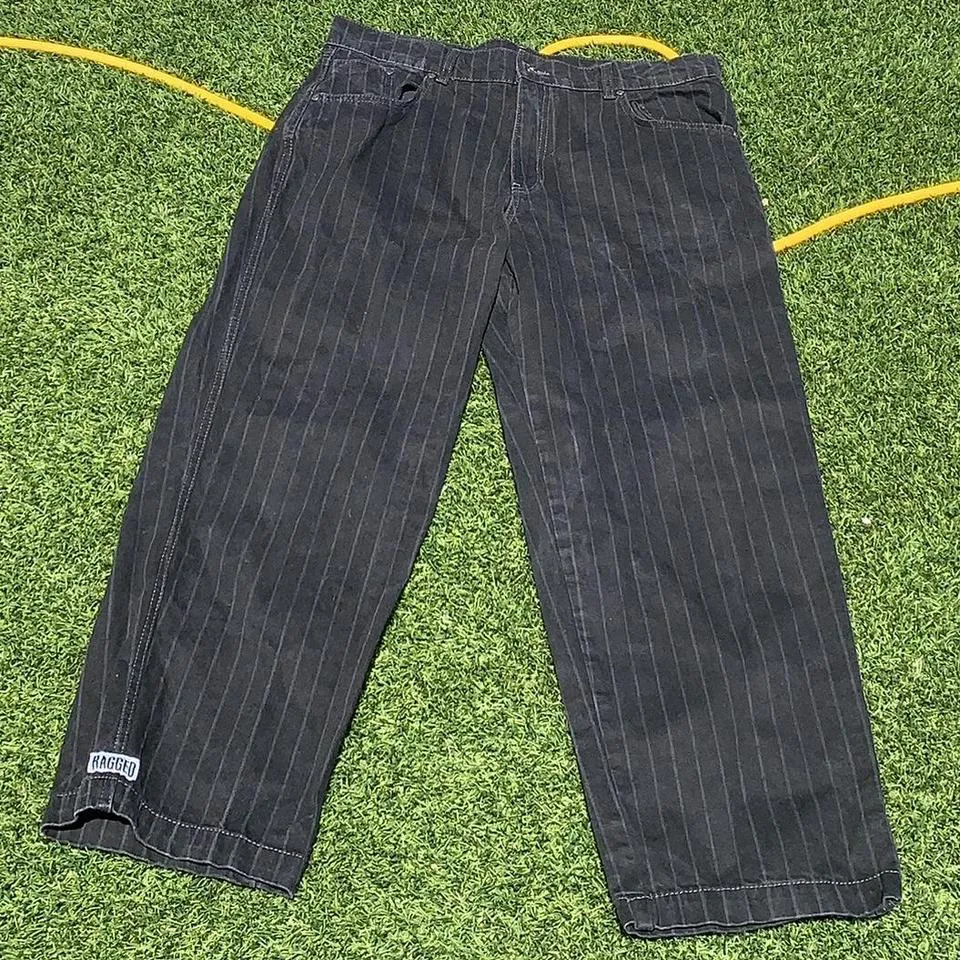 The Ragged Priest Men's Black and White Jeans