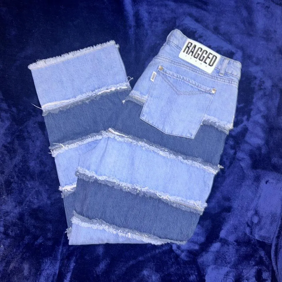 The Ragged Priest Men's Blue and Navy Jeans