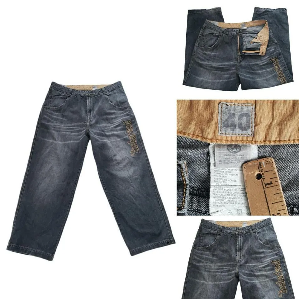 Timberland Men's Grey and Brown Jeans