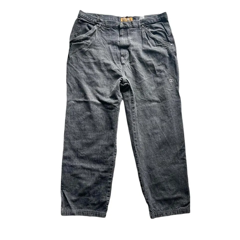 Timberland Men's Black and Tan Jeans