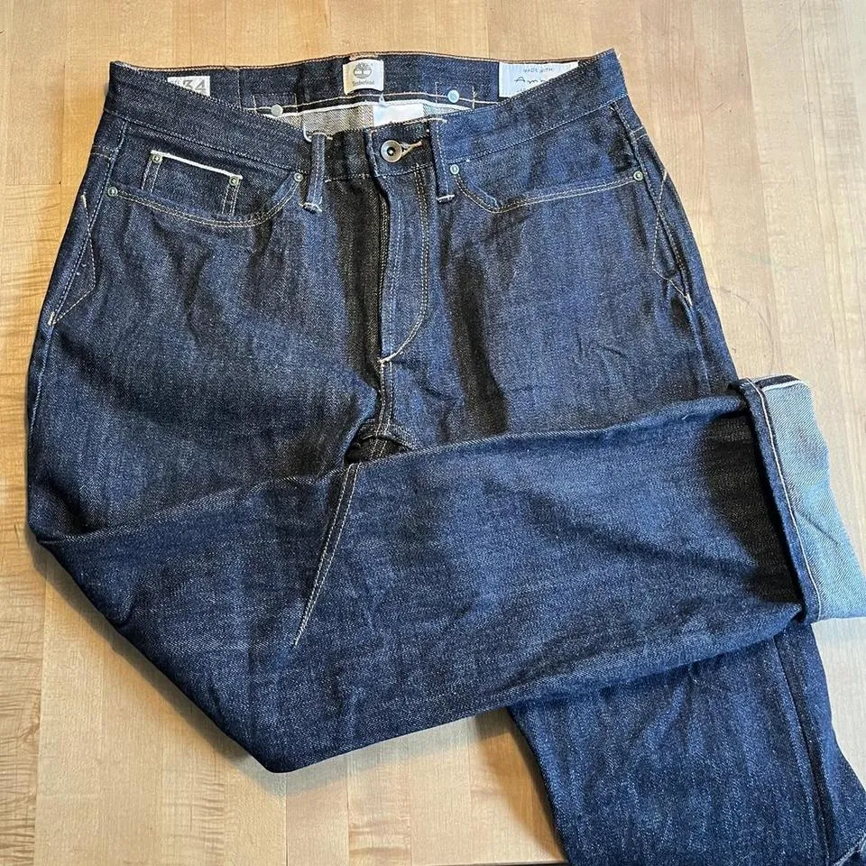 Timberland Men's Navy and Blue Jeans