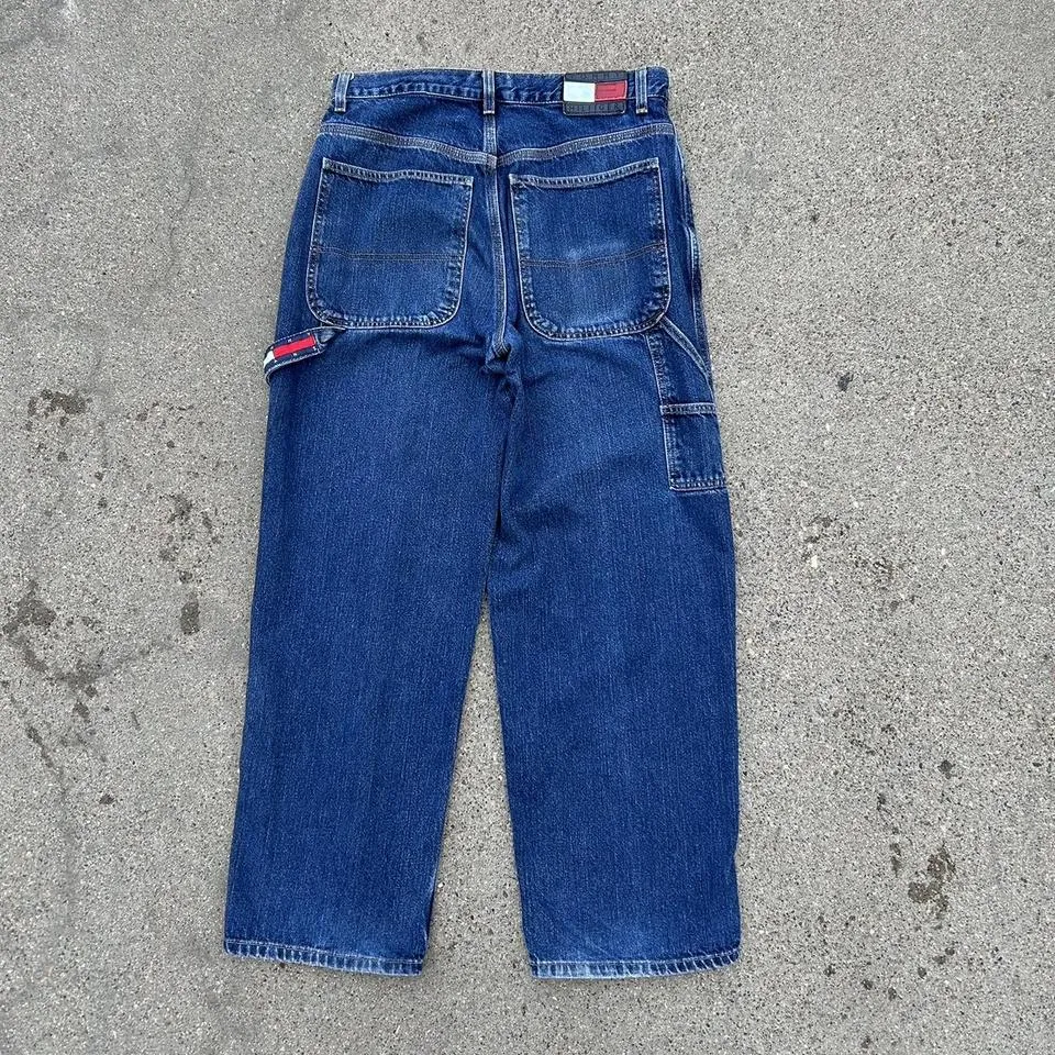 Tommy Hilfiger Men's Blue and Red Jeans