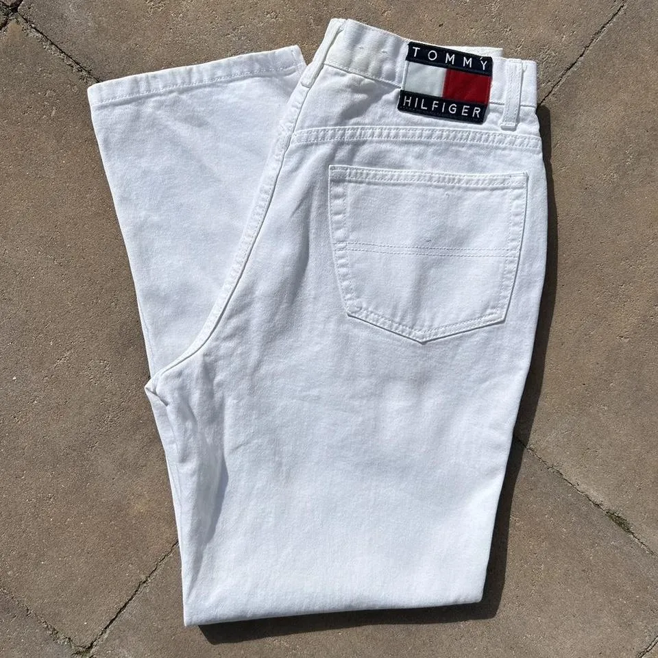 Tommy Hilfiger Men's White and Red Jeans