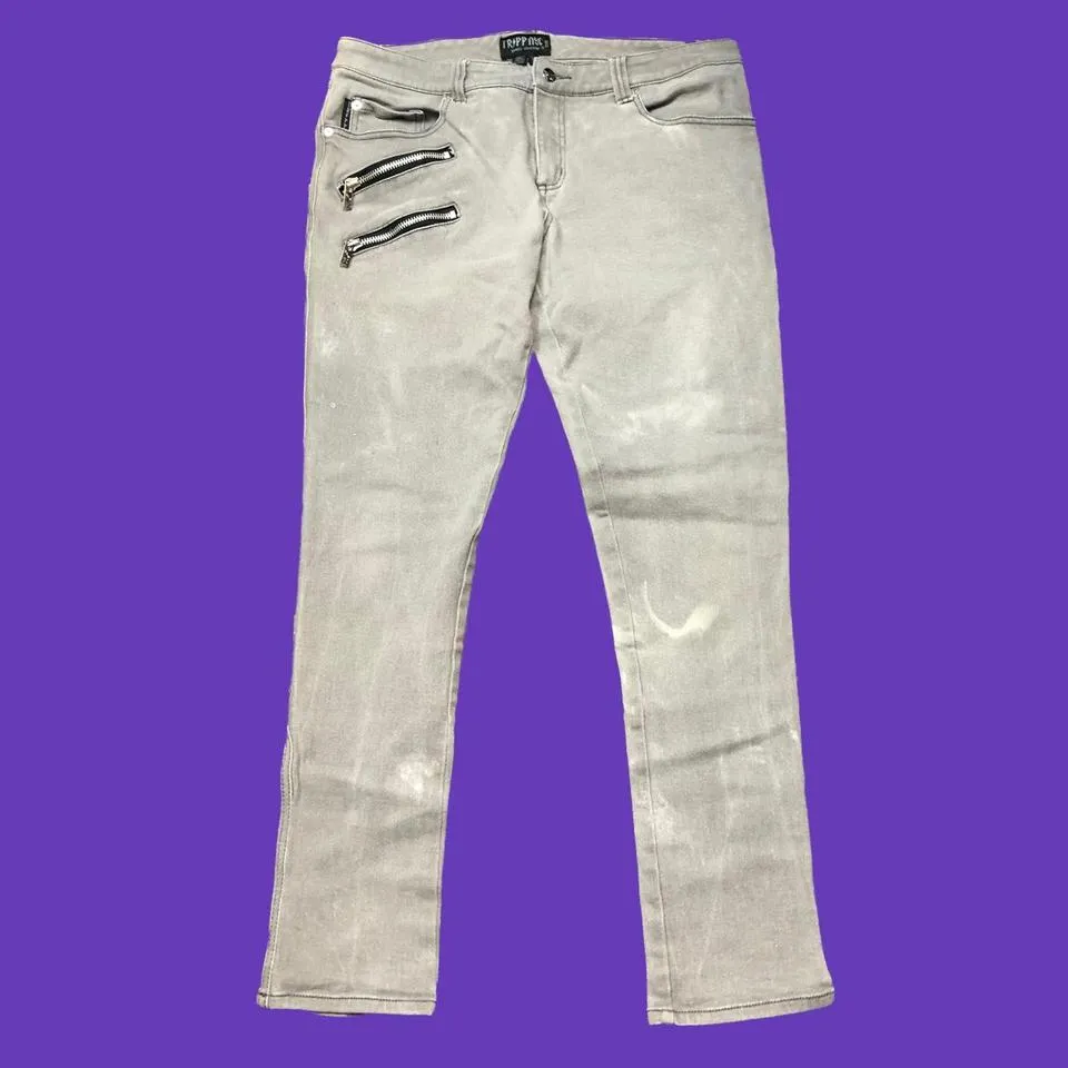 Tripp NYC Men's Grey and Black Jeans