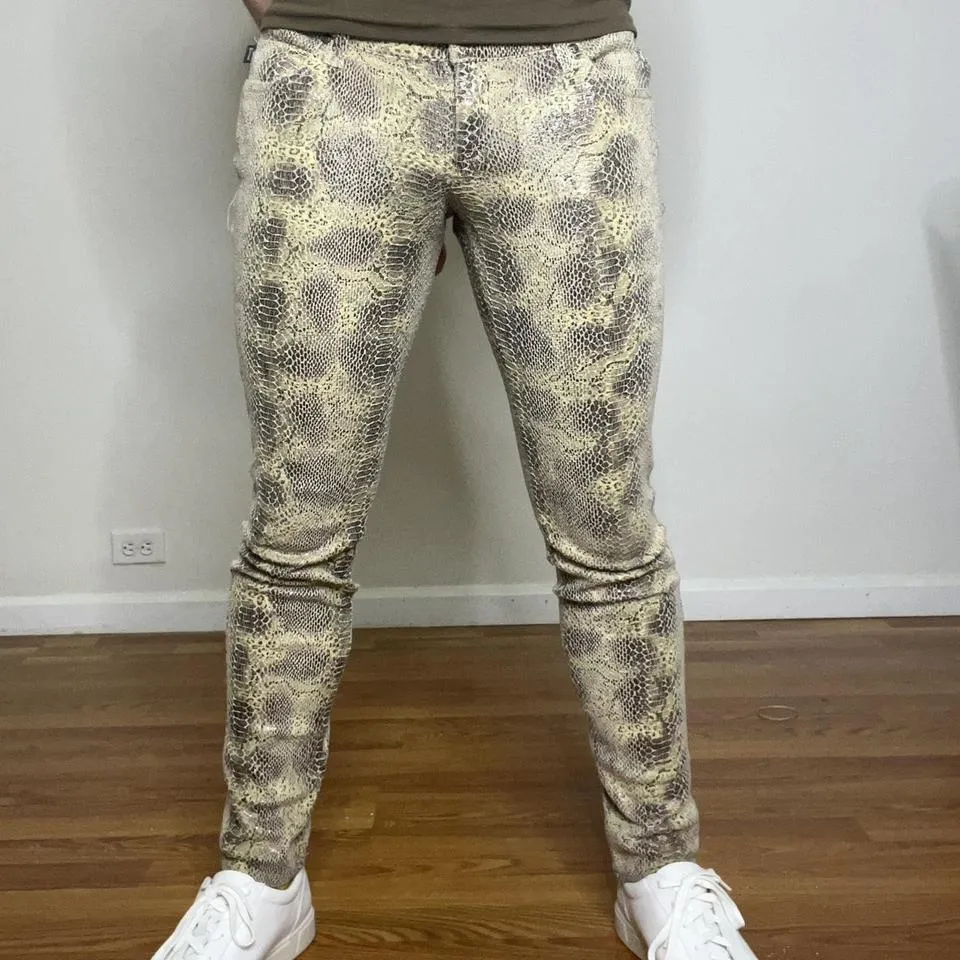 Tripp NYC Men's Cream and Tan Jeans