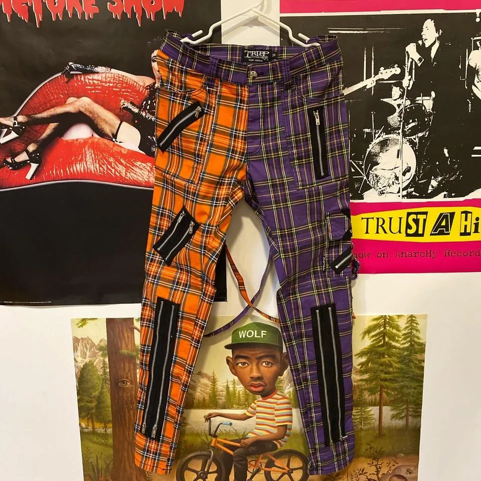 Tripp NYC Men's Orange and Purple Jeans