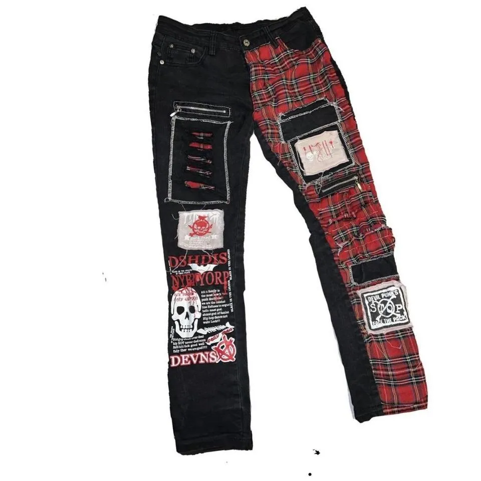 Tripp NYC Men's Red and Black Jeans