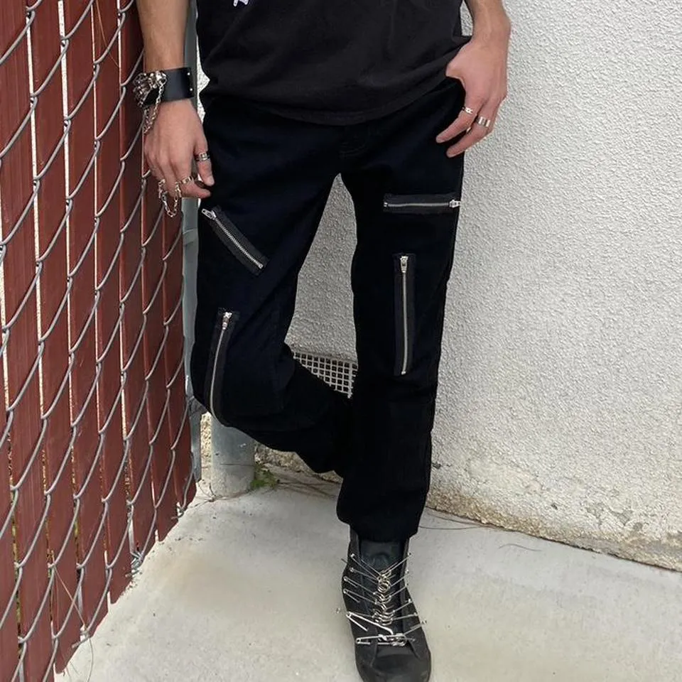 Tripp NYC Men's Black and Silver Jeans