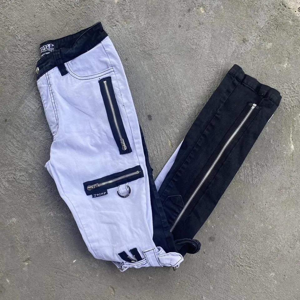 Tripp NYC Men's Black and White Jeans