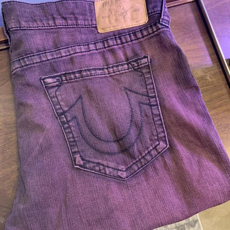 True Religion Men's Burgundy Jeans