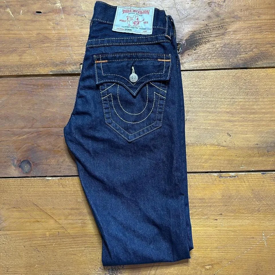 True Religion Men's Blue and Navy Jeans