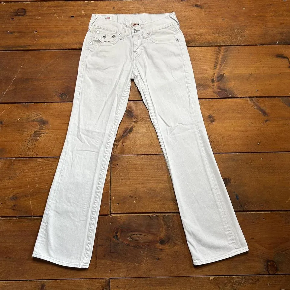 True Religion Men's White and Grey Jeans