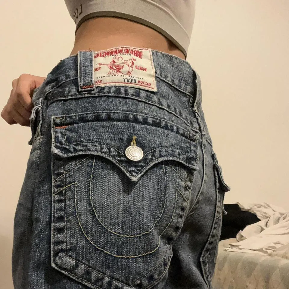 True Religion Men's Blue and Navy Jeans