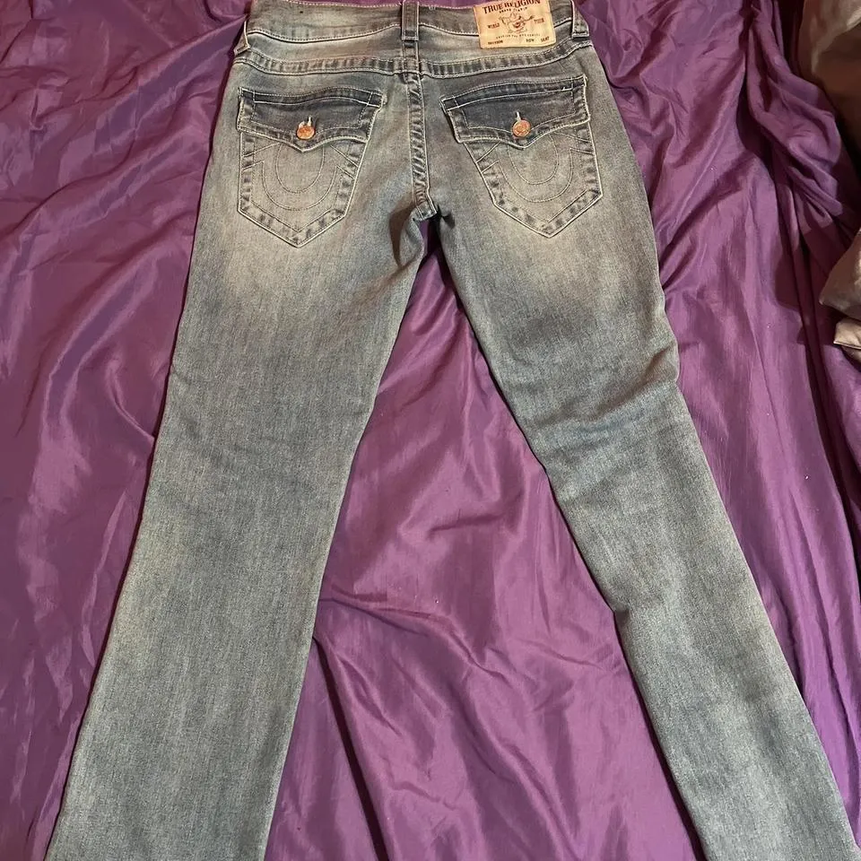 True Religion Men's Blue and Grey Jeans