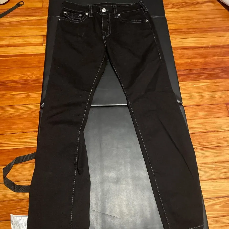 True Religion Men's Black and Grey Jeans