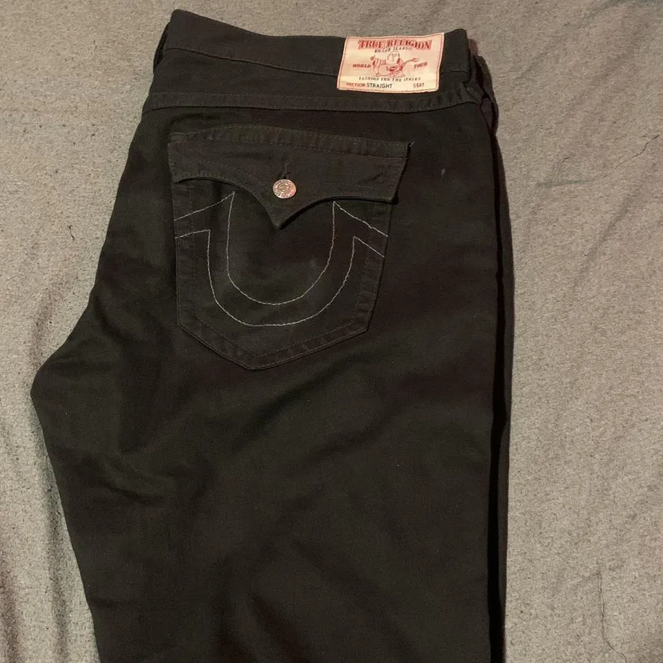 True Religion Men's Black and White Jeans