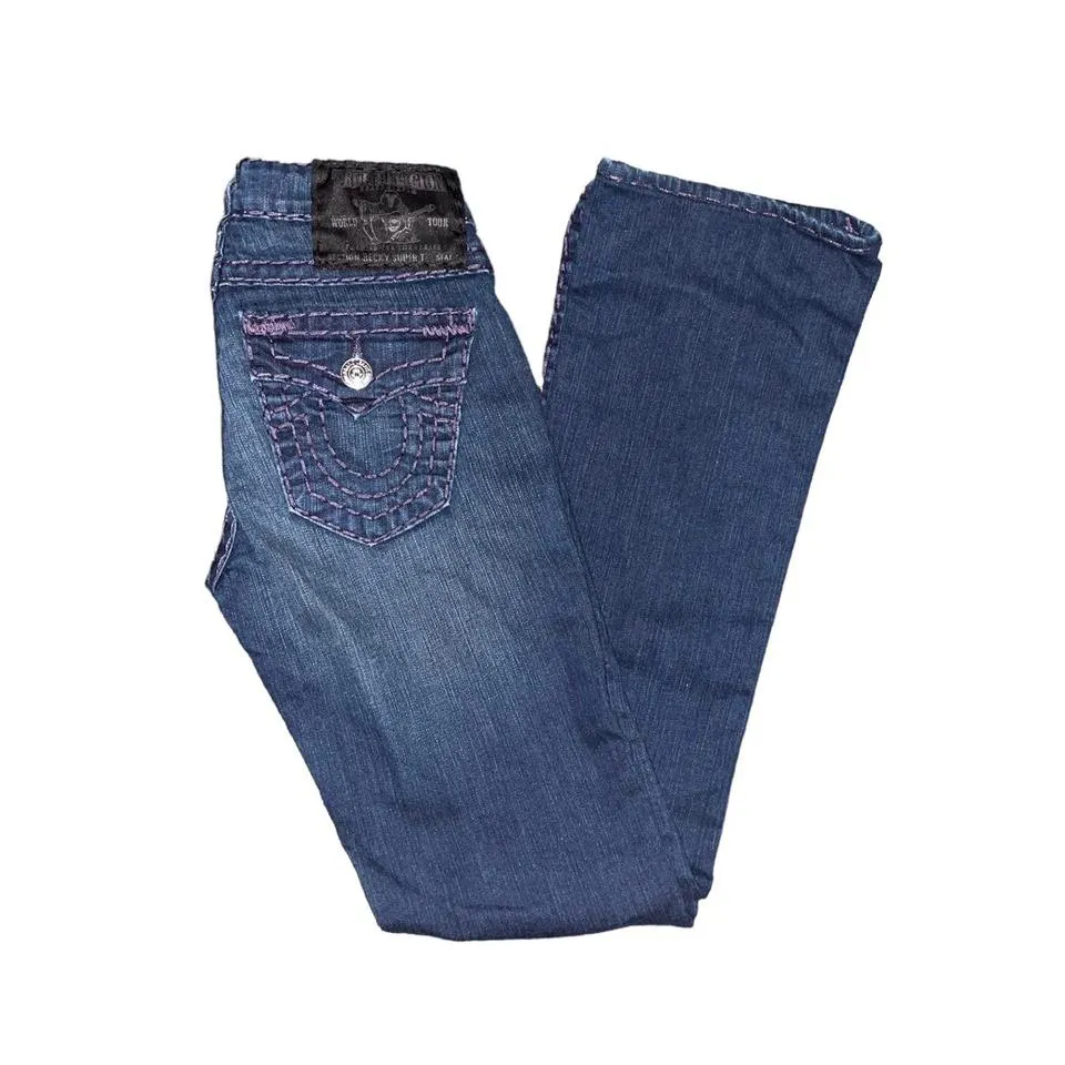 True Religion Men's Navy and Blue Jeans