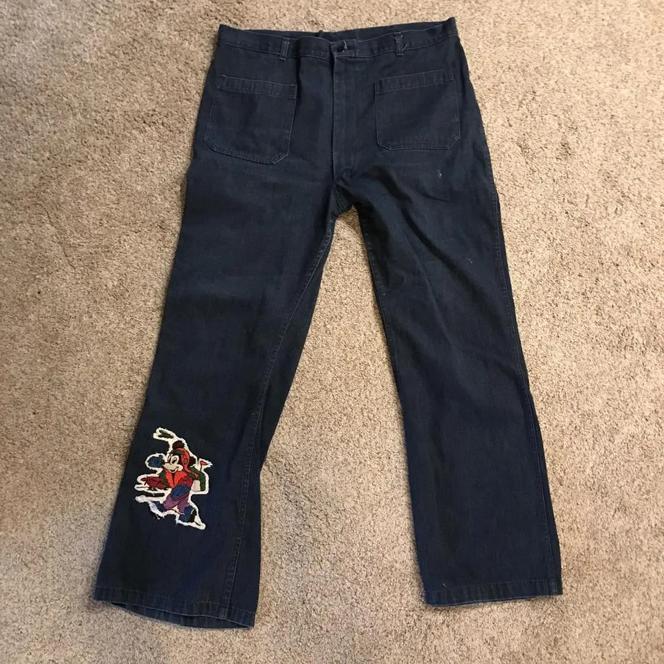 Unbranded Men's Blue and Red Jeans