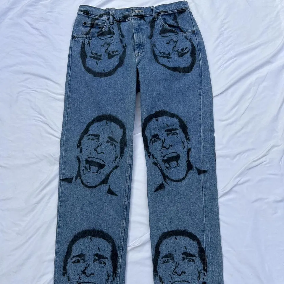 Unbranded Men's Navy and Black Jeans