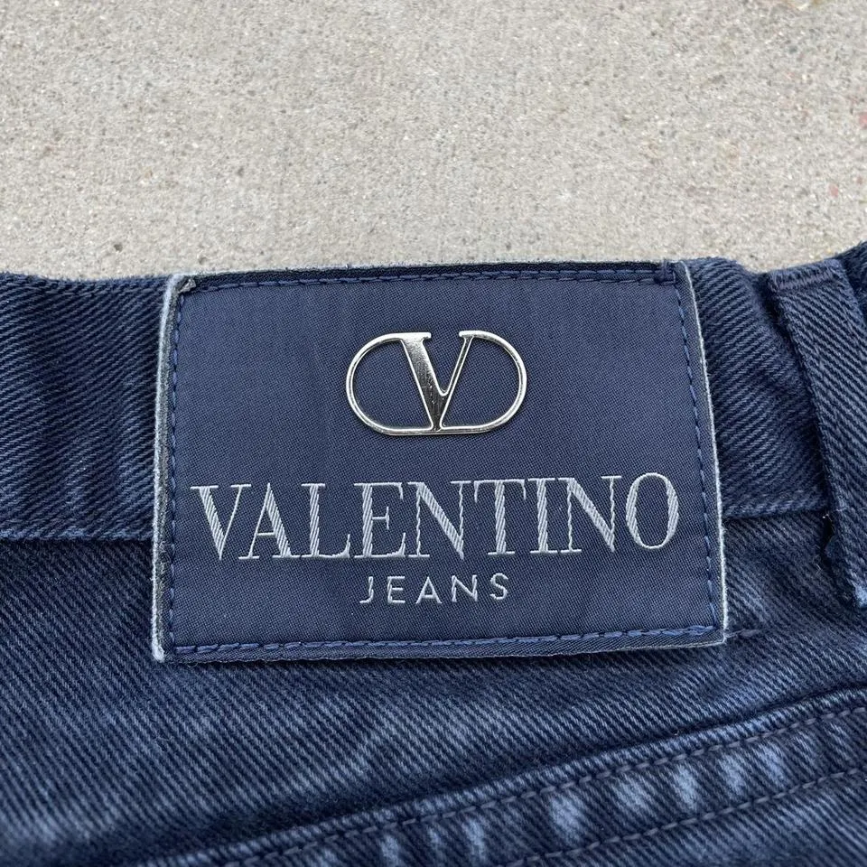 Valentino Men's Navy and Silver Jeans