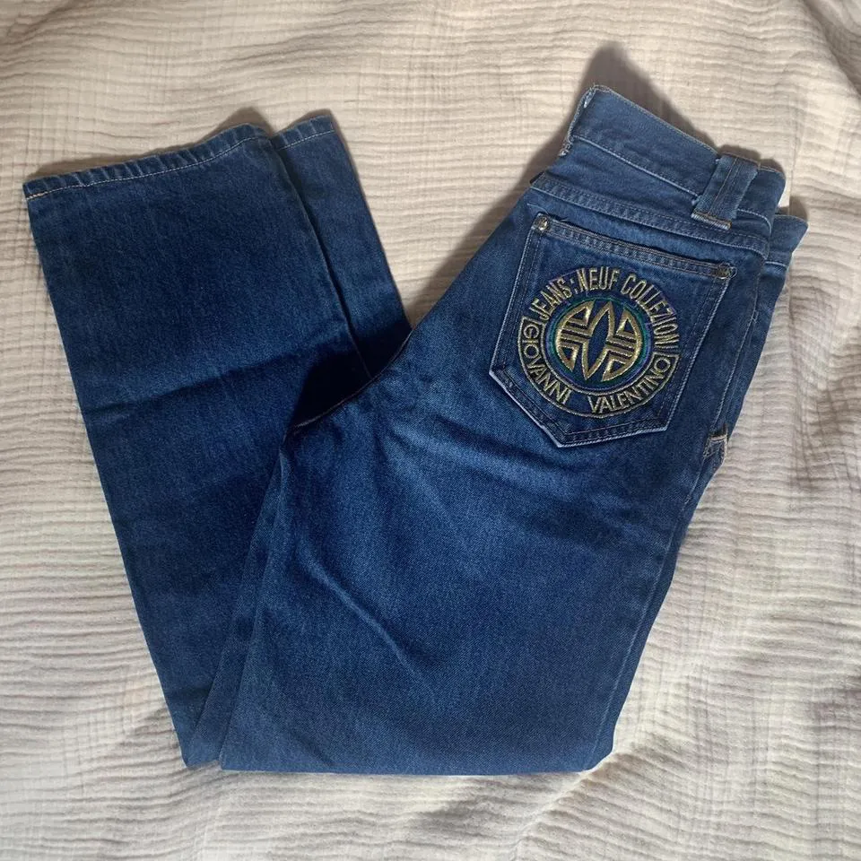 Valentino Men's Navy and Blue Jeans