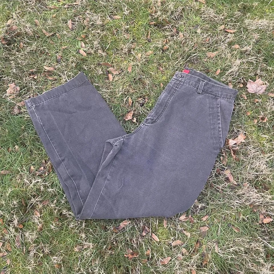 Valentino Men's Grey and Black Jeans