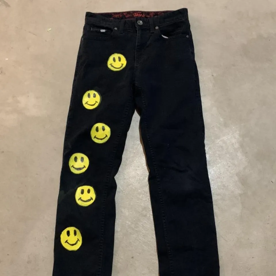 Vans Men's Black and Yellow Jeans