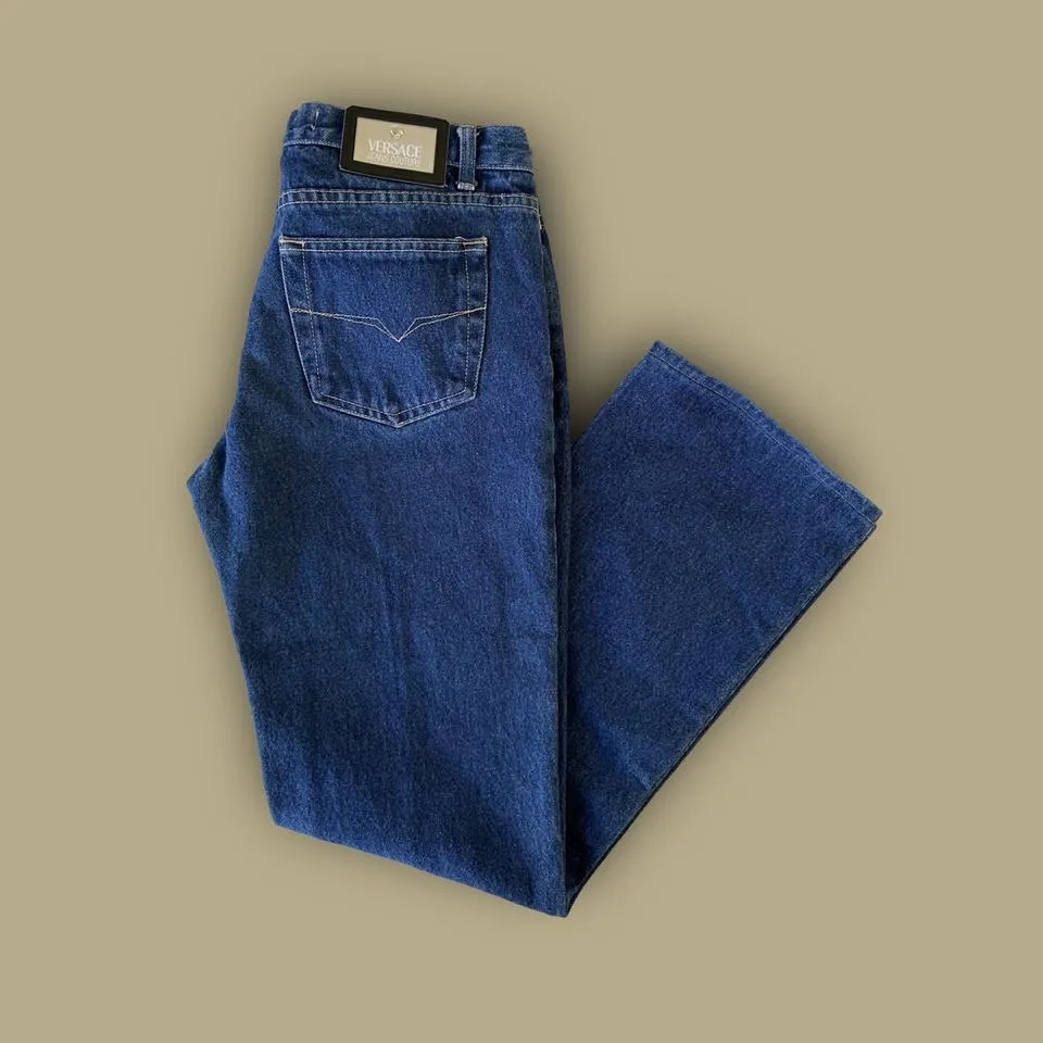 Versace Men's Blue and Navy Jeans